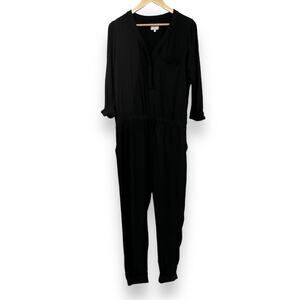 Alternative Apparel Long Sleeve Jogger Jumpsuit Women' L Black with Pockets